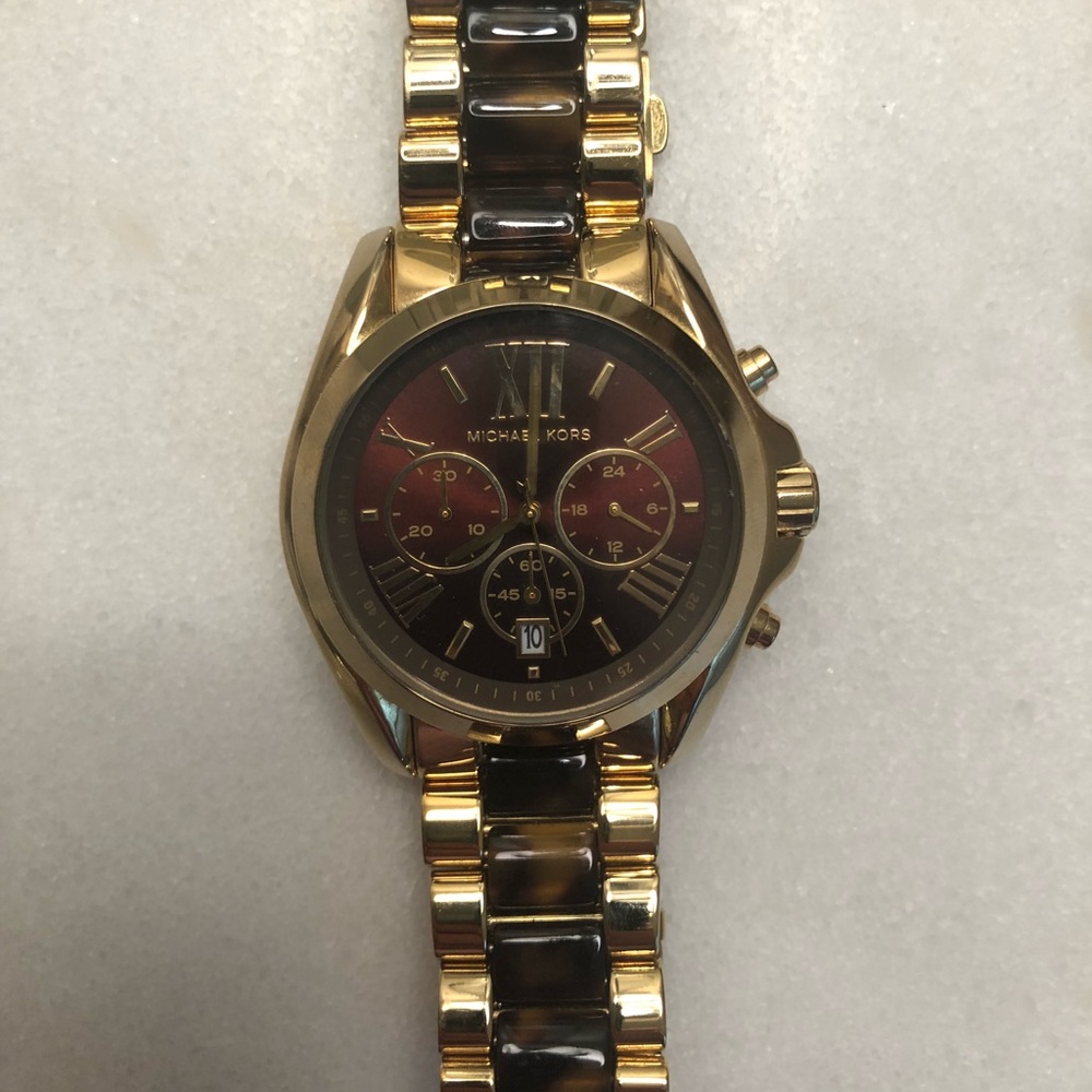 Michael Kors gold and tortoise watch